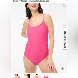 NWT J.Crew Pink. One Piece Swimsuit with crisscross back size: L